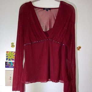 Onyx Nite Sheer Long-Sleeve Top